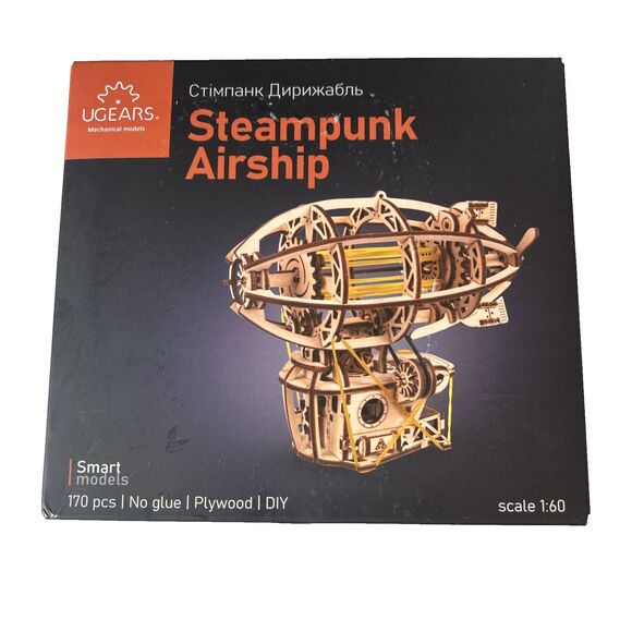 UGears Steampunk Airship Wooden Mechanical Model Kit Collectors Model NEW - Picture 1 of 10